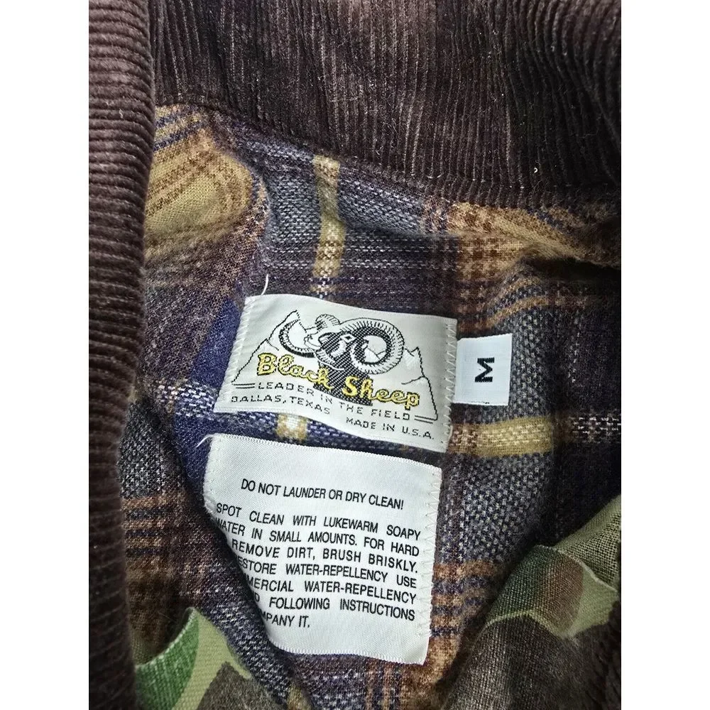Vintage Black Sheep Hunting Jacket Men's M Medium Green‎ Camouflage Button Coat